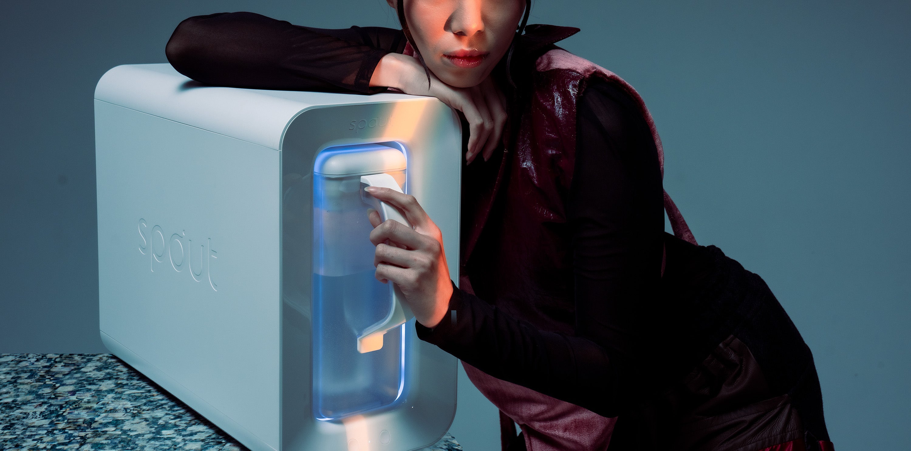 Woman with Spout in red light