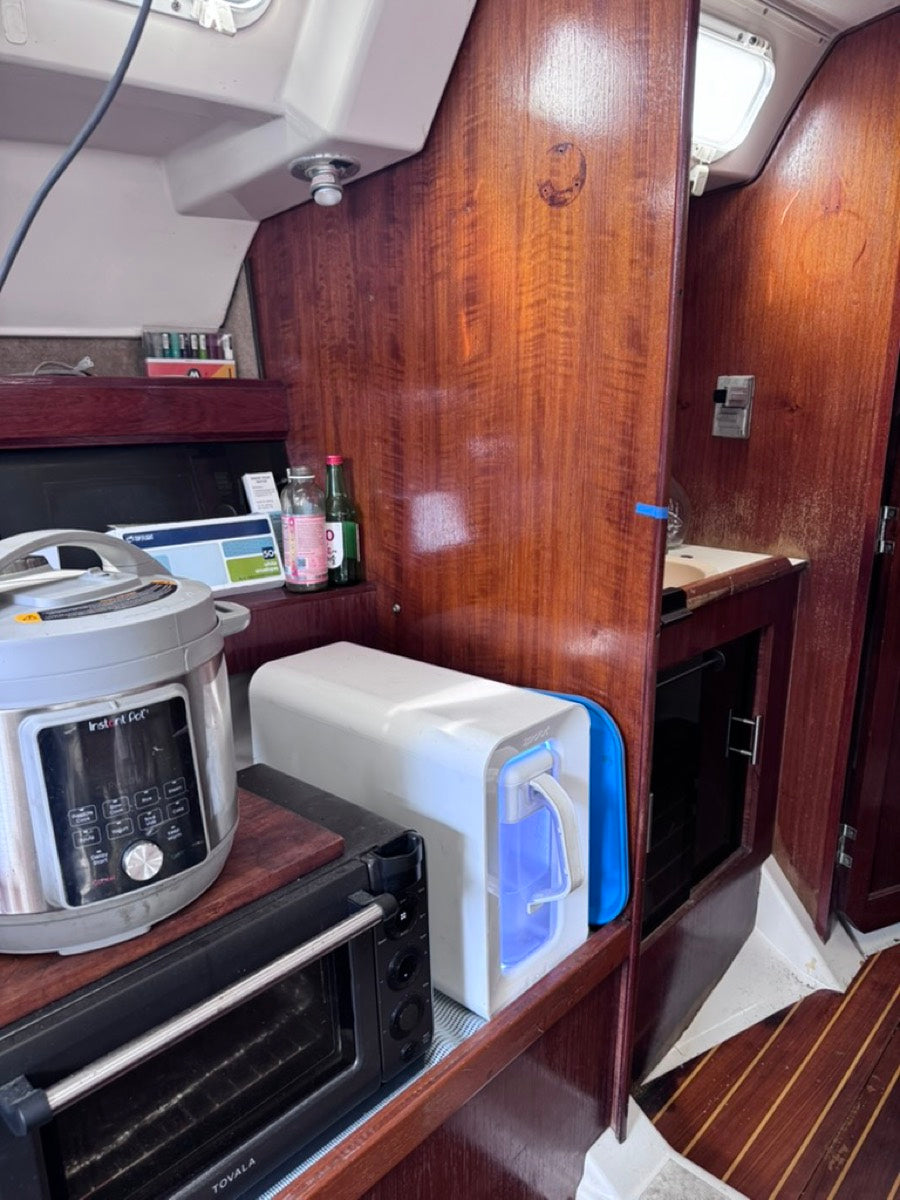Spout Monolith aboard a boat galley