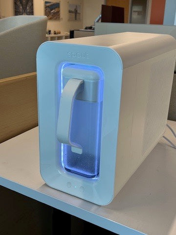 Spout Monolith running on an office desk