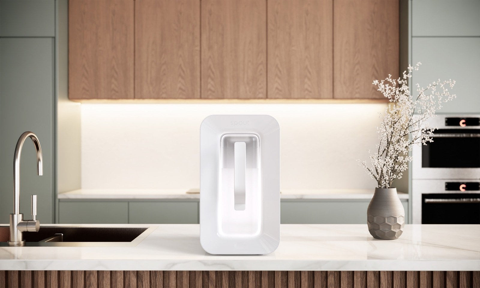 A Spout water machine on a kitchen countertop